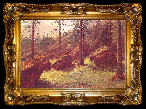 framed  Albert Bierstadt Wooded Landscape, ta009-2